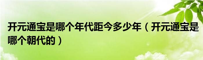 開元通寶是哪個年代距今多少年（開元通寶是哪個朝代的）