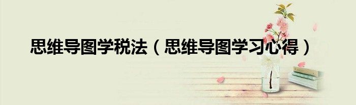 思維導圖學稅法（思維導圖學習心得）