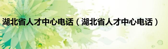 湖北省人才中心電話(huà)（湖北省人才中心電話(huà)）