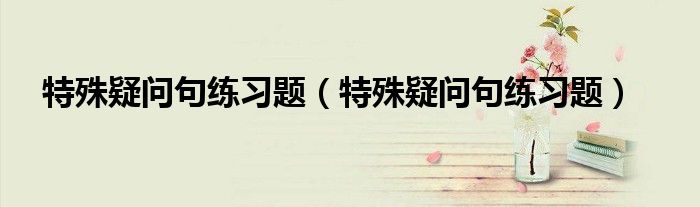 特殊疑問(wèn)句練習(xí)題（特殊疑問(wèn)句練習(xí)題）