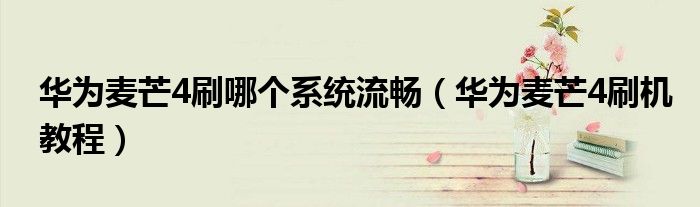 華為麥芒4刷哪個系統(tǒng)流暢（華為麥芒4刷機教程）