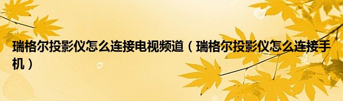 瑞格爾投影儀怎么連接電視頻道（瑞格爾投影儀怎么連接手機）