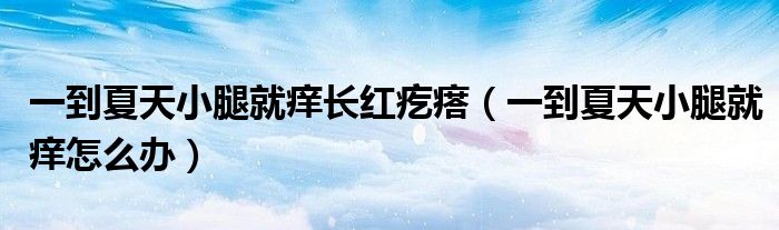 一到夏天小腿就癢長紅疙瘩（一到夏天小腿就癢怎么辦）