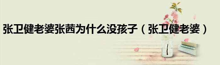 張衛(wèi)健老婆張茜為什么沒孩子（張衛(wèi)健老婆）