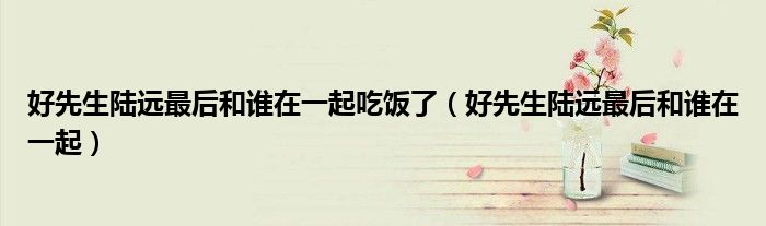 好先生陸遠最后和誰在一起吃飯了（好先生陸遠最后和誰在一起）