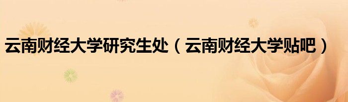 云南財經大學研究生處(云南財經大學貼吧)