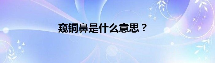 窺銅鼻是什么意思？