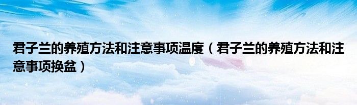 君子蘭的養(yǎng)殖方法和注意事項溫度（君子蘭的養(yǎng)殖方法和注意事項換盆）