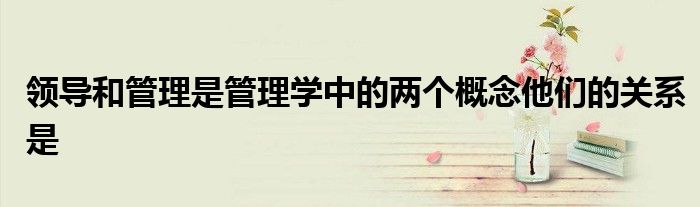 領(lǐng)導(dǎo)和管理是管理學(xué)中的兩個(gè)概念他們的關(guān)系是