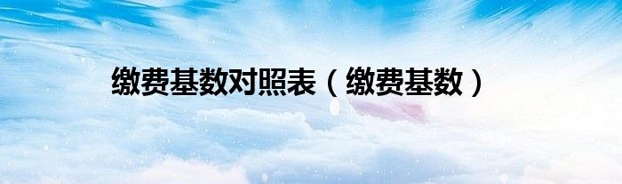 繳費基數(shù)對照表（繳費基數(shù)）