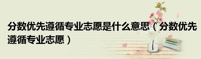 分?jǐn)?shù)優(yōu)先遵循專業(yè)志愿是什么意思（分?jǐn)?shù)優(yōu)先遵循專業(yè)志愿）