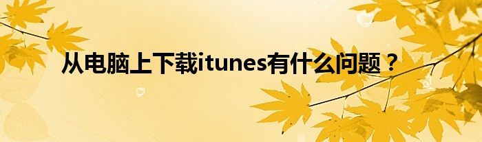 從電腦上下載itunes有什么問(wèn)題？