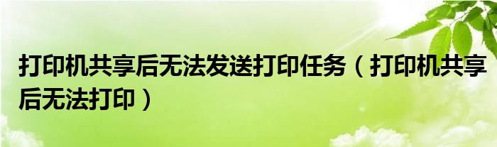 打印機(jī)共享后無法發(fā)送打印任務(wù)（打印機(jī)共享后無法打?。?class='thumb lazy' /></a>
		    <header>
		<h2><a  href=