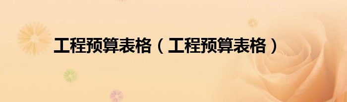 工程預(yù)算表格（工程預(yù)算表格）