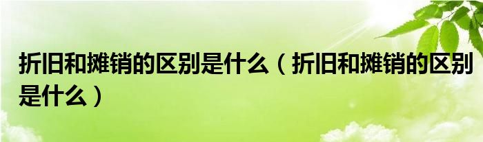 折舊和攤銷的區(qū)別是什么（折舊和攤銷的區(qū)別是什么）