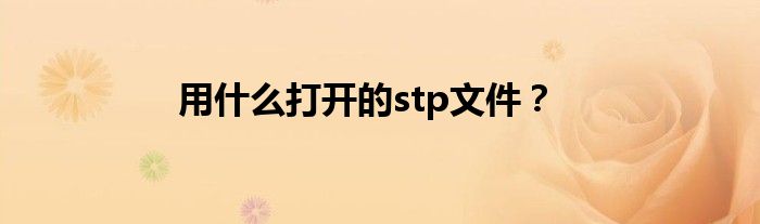 用什么打開的stp文件？