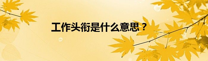 工作頭銜是什么意思？