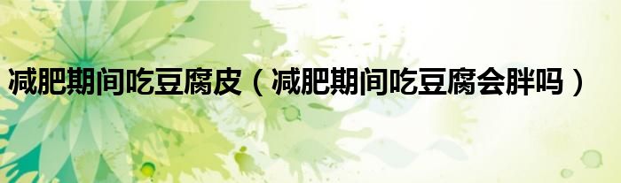 減肥期間吃豆腐皮(減肥期間吃豆腐會(huì)胖嗎)