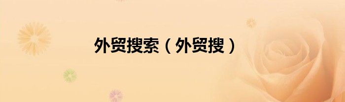外貿(mào)搜索（外貿(mào)搜）