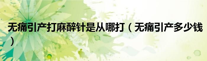 無痛引產(chǎn)打麻醉針是從哪打（無痛引產(chǎn)多少錢）