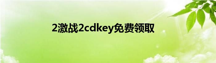 2激戰(zhàn)2cdkey免費(fèi)領(lǐng)取
