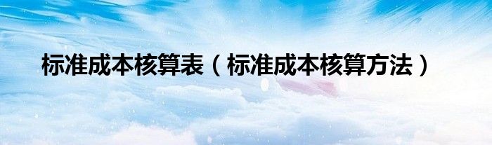 標(biāo)準(zhǔn)成本核算表（標(biāo)準(zhǔn)成本核算方法）