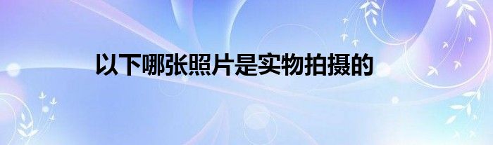 以下哪張照片是實(shí)物拍攝的