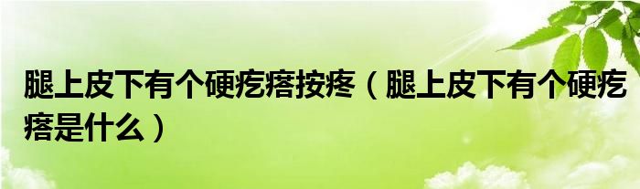 腿上皮下有個硬疙瘩按疼（腿上皮下有個硬疙瘩是什么）