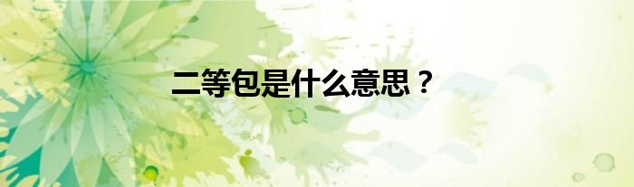 二等包是什么意思？