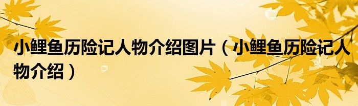 小鯉魚歷險(xiǎn)記人物介紹圖片（小鯉魚歷險(xiǎn)記人物介紹）