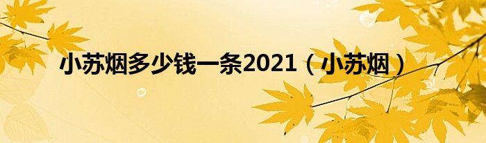 小蘇煙多少錢(qián)一條2021（小蘇煙）