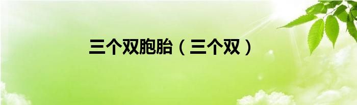 三個雙胞胎（三個雙）