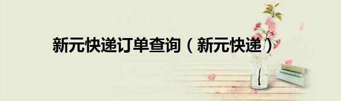 新元快遞訂單查詢(新元快遞)
