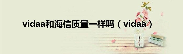 vidaa和海信質(zhì)量一樣嗎（vidaa）