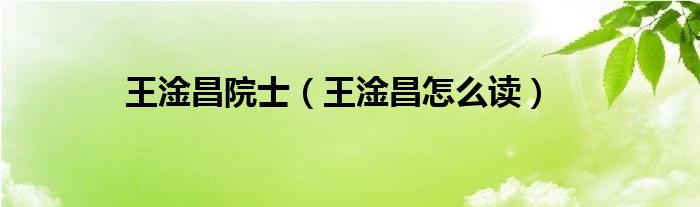 王淦昌院士（王淦昌怎么讀）