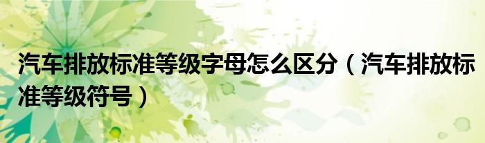 汽車排放標準等級字母怎么區(qū)分（汽車排放標準等級符號）