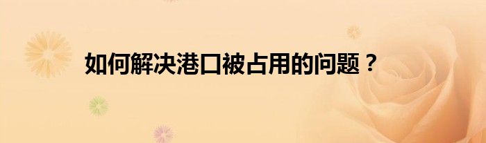 如何解決港口被占用的問題？