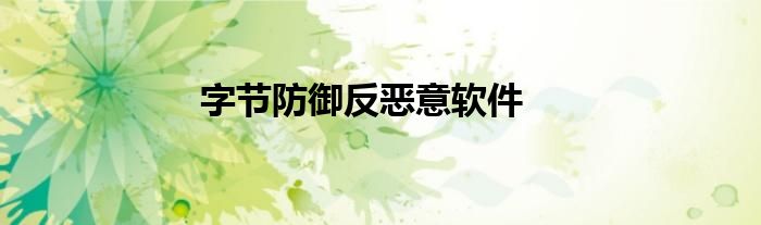 字節(jié)防御反惡意軟件