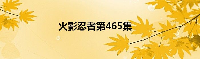 火影忍者第465集