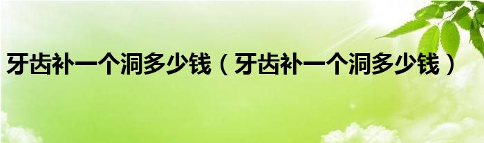牙齒補(bǔ)一個(gè)洞多少錢(qián)（牙齒補(bǔ)一個(gè)洞多少錢(qián)）