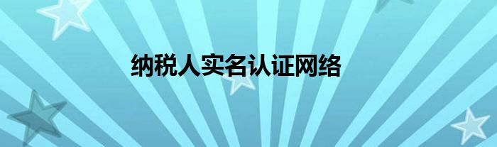 納稅人實名認(rèn)證網(wǎng)絡(luò)