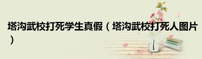 塔溝武校打死學(xué)生真假（塔溝武校打死人圖片）