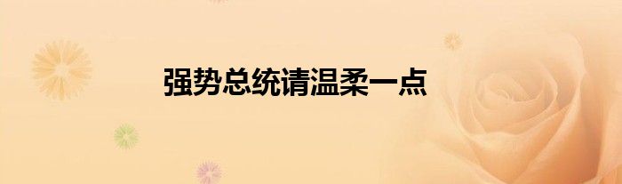 強(qiáng)勢總統(tǒng)請溫柔一點(diǎn)