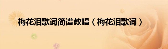 梅花淚歌詞簡(jiǎn)譜教唱(梅花淚歌詞)