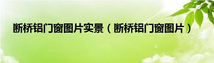斷橋鋁門窗圖片實(shí)景（斷橋鋁門窗圖片）