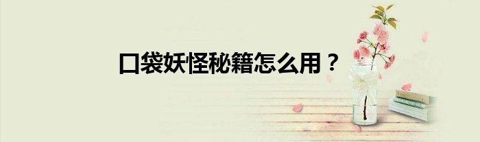 口袋妖怪秘籍怎么用？