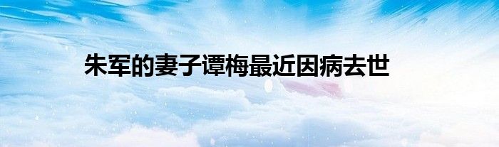 朱軍的妻子譚梅最近因病去世