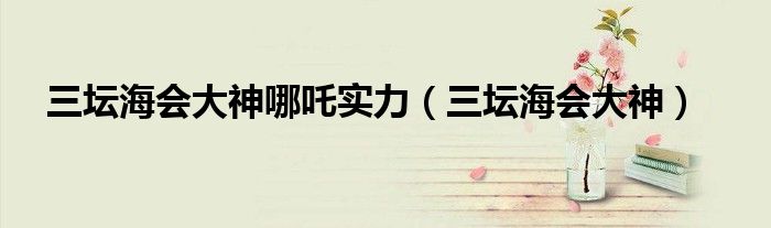 三壇海會大神哪吒實力(三壇海會大神)