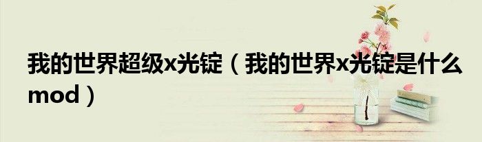 我的世界超級(jí)x光錠（我的世界x光錠是什么mod）