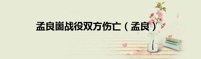孟良崮戰(zhàn)役雙方傷亡（孟良）